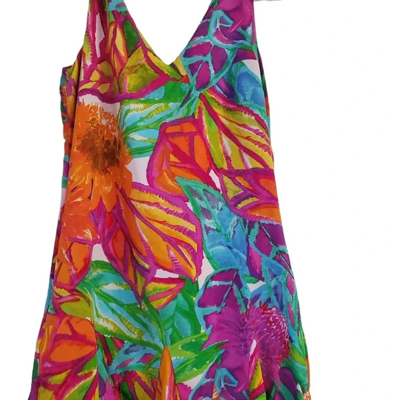 COPY - LAUREN RALPH LAUREN WOMANS FLORAL SLEEVELESS TUNIC, SIZE 4 - Picture 2 of 5